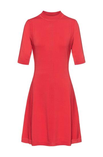 Sukienka HUGO Knitted Czerwone Damskie (Pl00893)